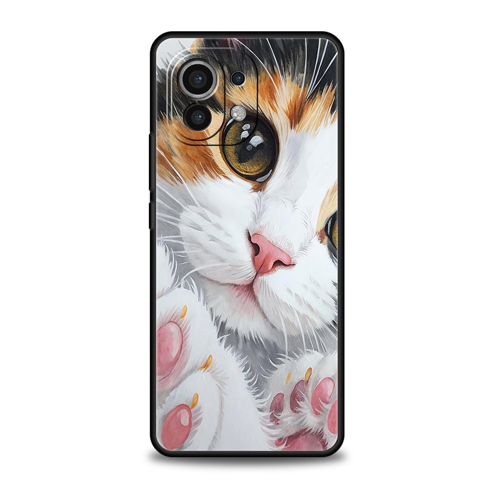 Cute Cat Phone Case Cover for Xiaomi Mi 17 Pro Max 15 14 13 12 11 Ultra 15T 14T 13T 12T 11T Pro Lite Soft TPU Shell Fundas Capas