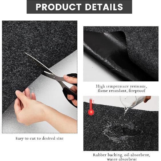 1 Pcs Garage Floor Mat 29 X 36 Inch Oil Spill Mat Oil Absorbent Pads Reusable, Washable, Waterproof Backing Conta Liquids, Protects Garage Floor Or