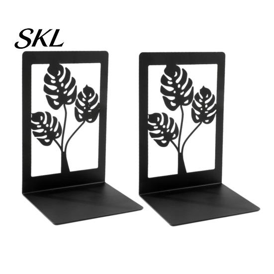 Non-slip Bookend 1 Pair Metal Decorative Bookends, Ginkgo Leaf/Monstera Book Ends for Sturdy Support Bookshelf, Non-Skid Stopper Home Office