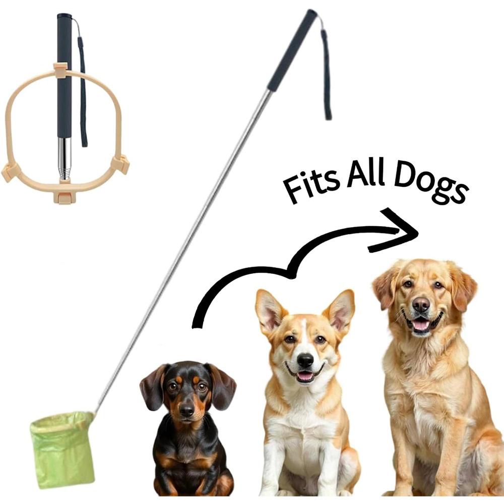 Foldable Extendable Pet Poop Scoop, Outdoor Portable Non-Contact Dog Waste Garbage Cleaning Tool