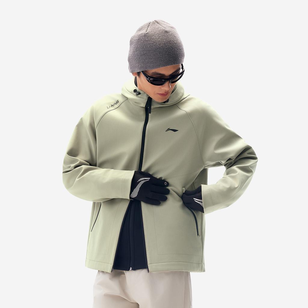 Li Ning Fitness Series Windproof Water-Repellent Hooded Jacket Men Jacket Hiking-Green AFDVE93-2