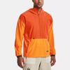 Under Armour Terrain Anorak Training Sports Color Block Logo Long Sleeve Half Zip Hooded Sweatshirt Jacket Men Jackets Orange 1370507-825