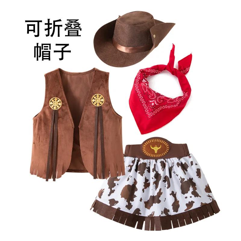 Mädchen Cowgirl Kostüm Kleider Kinder Western Cowgirl Kostüme Karneval Cosplay Halloween Event Party Verkleidung
