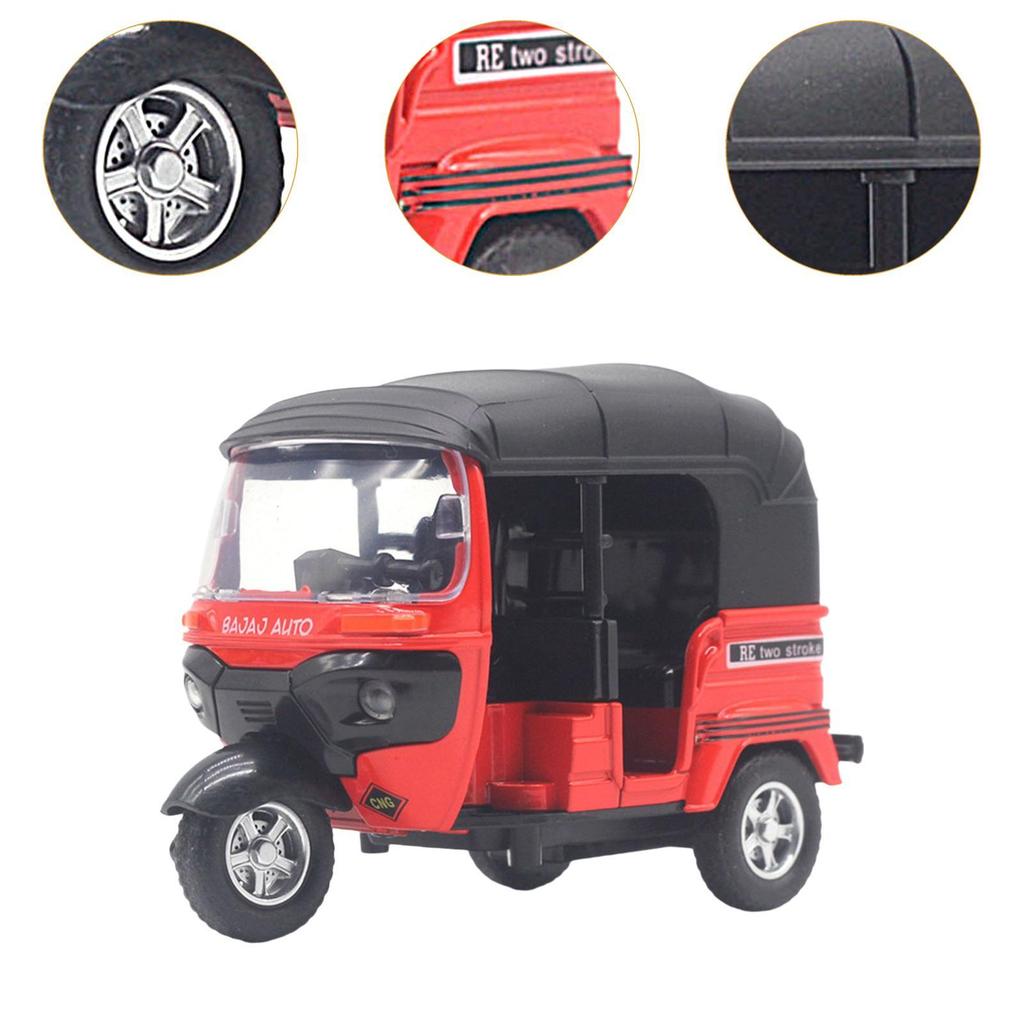 1:14 Scale Tricycle Model Creative Decor Retro Design Statue Miniature Figurine for Tabletop Office Bedroom Living Room Birthday