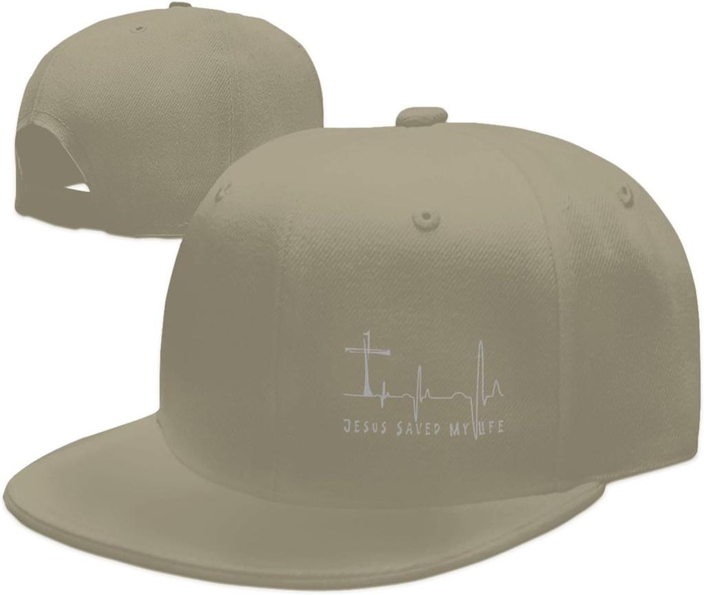 Jesus Saved My Life Cross Heartbeat Snapback Cap Christian Baseball Hat Casual Adjustable