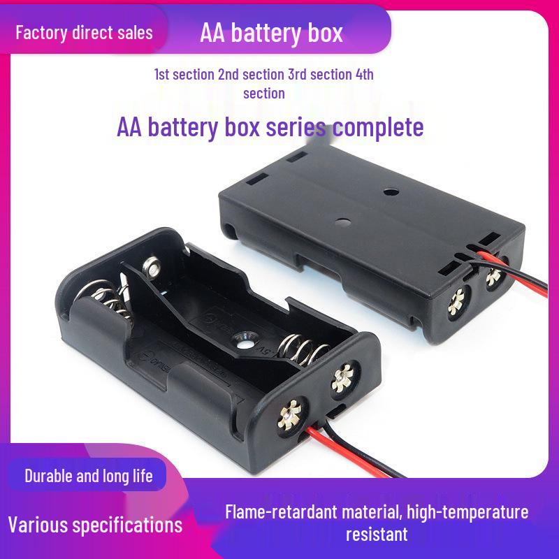 Size 5 Battery Box with Lid and Switch: Holds 1-8 AA 1.5V Cells