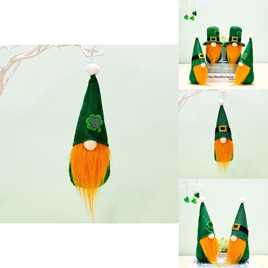 St. Patrick's Day Gnomes Plüschtier Kleeblatt Gesichtsloser Gonk Anhänger Dekoration Geschenke