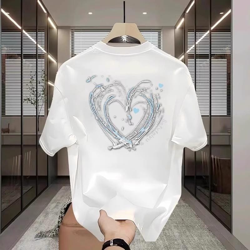 Trendy Brand Short-Sleeved Pure Cotton Men'S Printed T-Shirt Trendy Men'S And Women'S Versatile Round Neck T-Shirt Men'S