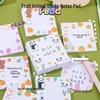 Animal Fruit Sticky Notes - Tearable Adhesive Memo Stickers for Students, Perfect for Junior High and High School Use.