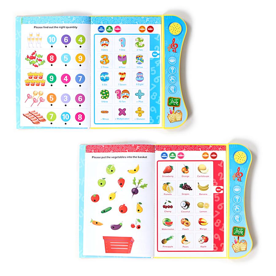 Książka do czytania e-booków z maszyną do nauki pisania, litery alfabetu angielskiego, liczby zwierząt i zabawna gra do wyboru dla dzieci