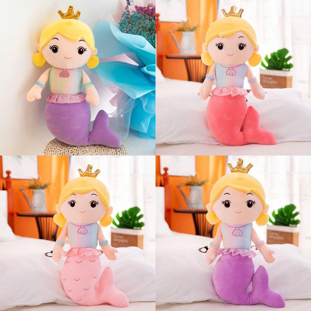 Adorable Crown Mermaid Stuffed Toy Doll Perfect For Kids Birthday Gifts And Playtime