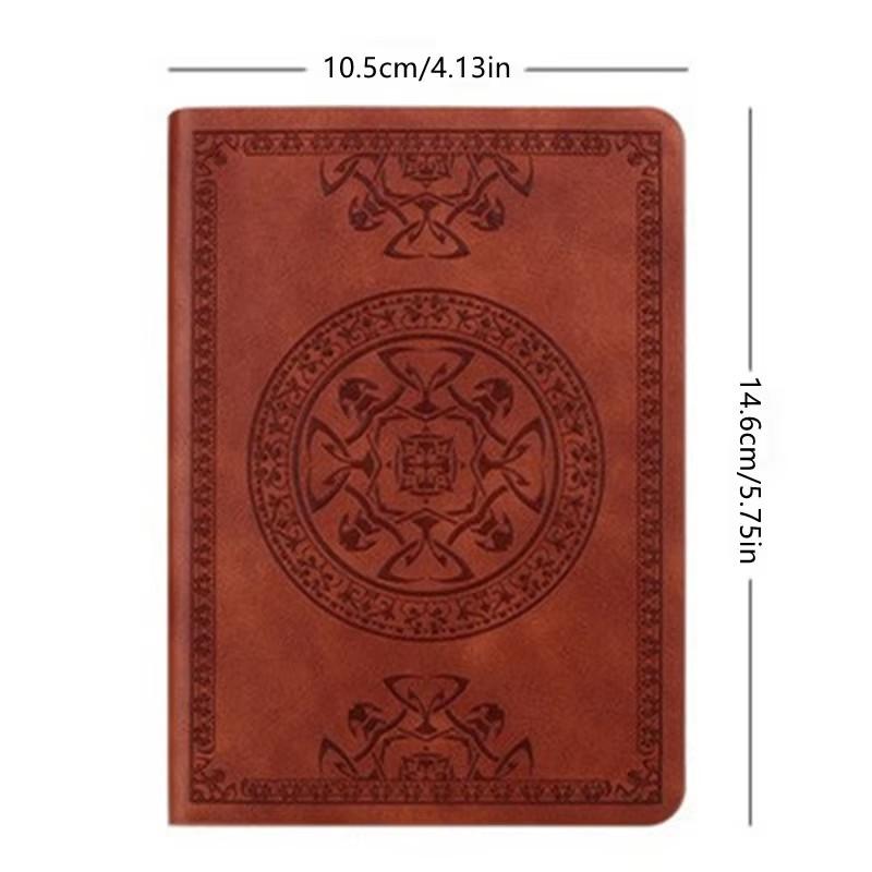 A6 Retro-Stil Taschen-Mini-Notizbuch Stempelverfahren Künstliches PU-Leder Schreibbuch Tragbarer Notizblock Bürobuchhaltung