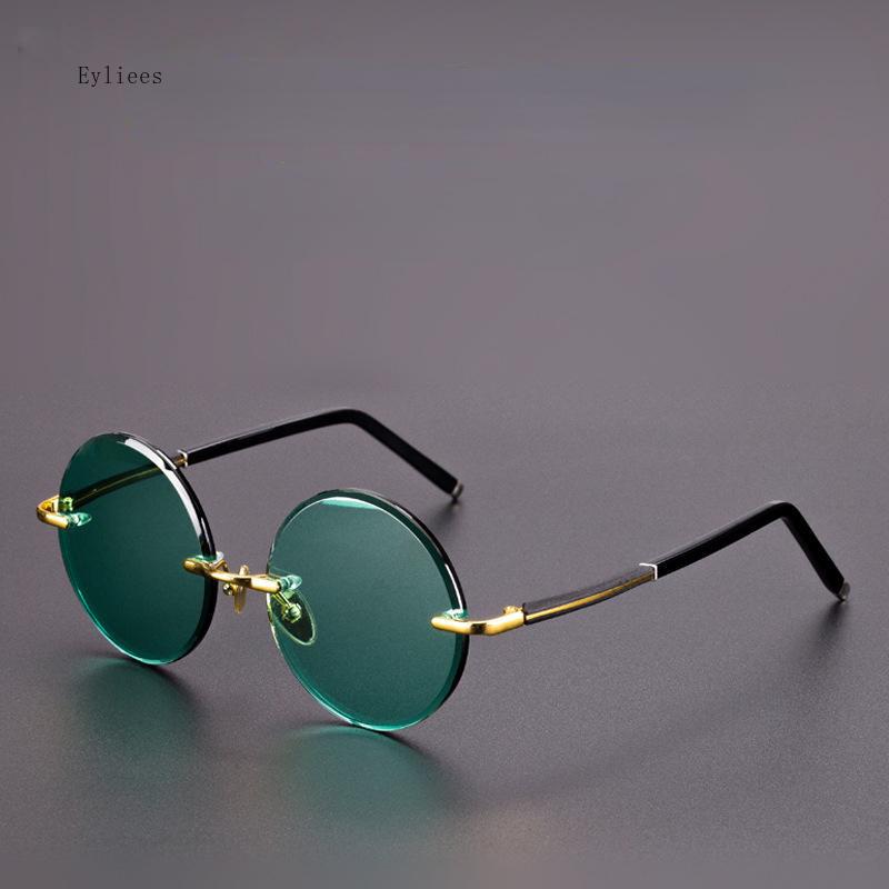UV400 Protection Small Round Sunglasses Retro Metal Punk Shades Colorful Eyewear for Men Women