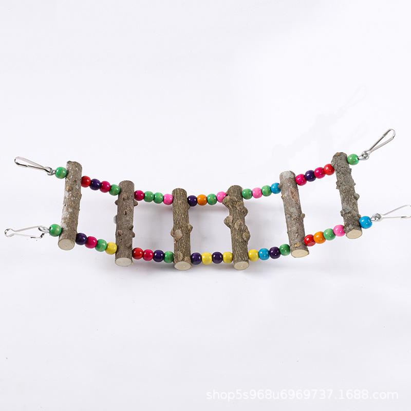 Parrot Chewing Toy Set: Pepper Wood Ladder, Swing, Stand Stick, Cuttlefish Bone Molar String