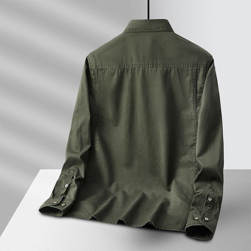 Summer Thin Long-sleeved Shirt for Men Pure Cotton Loose Casual Top Coat New Work Shirt