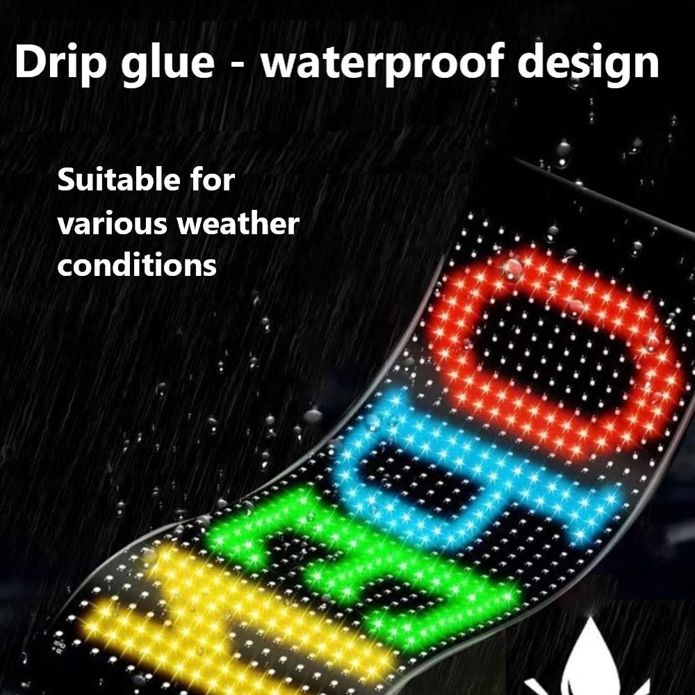 Ecran flexibil cu LED-uri pentru mașină, panou de pixeli matrice USB 5V Model RGB Graffiti Defilare text Afișare animație Magazin de mașini cu APP.
