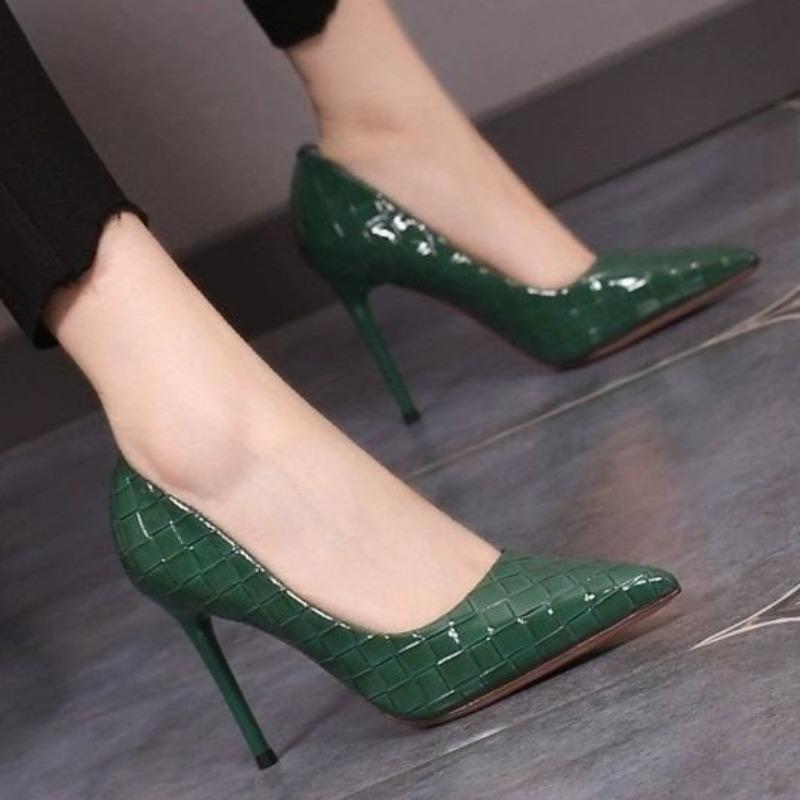 Vysoké podpatky Podzimní Nové Temperamentní Špičatá Špička Mělký Okraj Noha Protiskluzové Odolné proti Opotřebení Tenký Podpatek Jednoduché Boty