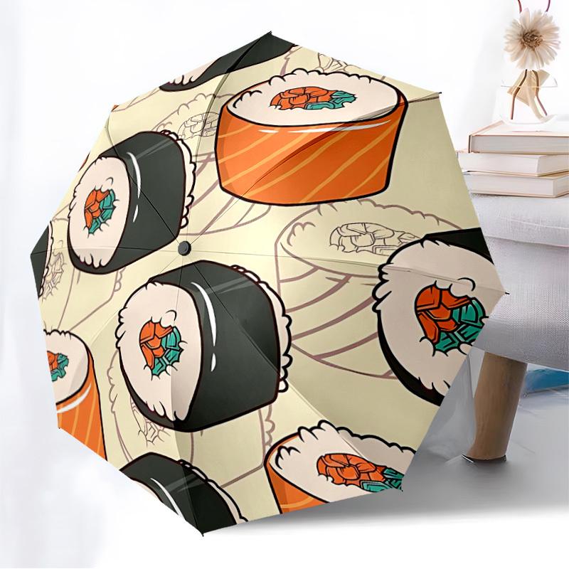 1pc Sushi Rolls Automatic Open/Close Umbrella, Formal Events - Ideal Gift for Family or Friends, Outdoor Accessory yy251211164