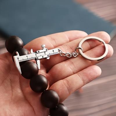 1 pieza Mini Calibrador Vernier Portátil Llavero - Doble Escala (mm/pulgada) Herramienta de Medición de Aleación, Instrumento de Precisión Compacto para Ingenieros, Estudiantes,