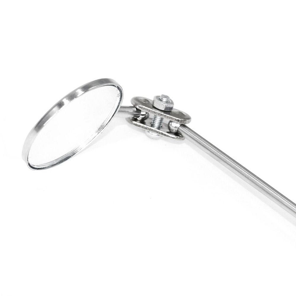 360° Rotation Round Mirror Stainless Steel Telescoping Inspection Mirror   Car Maintenance