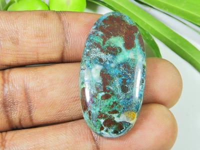 53Cts. Natural Chrysocolla Cabochon Loose Gemstone For Jewellery 20X39X06 MM SK-1042