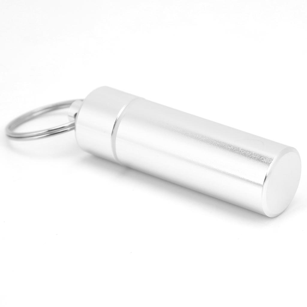 Aluminum Alloy Pill Box Waterproof Keychain Pill Holder Organizer for Outdoor Travels