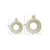 Ceramic White Donut Vase 6 & 8 Inch - Set of 2 | Decorative Donut Vase for Dried Flowers and Pampas Grass | Vases for Modern Home Decor,