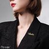 Stainless Steel Custom Name Letters Logo Brooch Personalized Nameplate Pins Badge Trendy Jewelry Gift for Women Men Kids