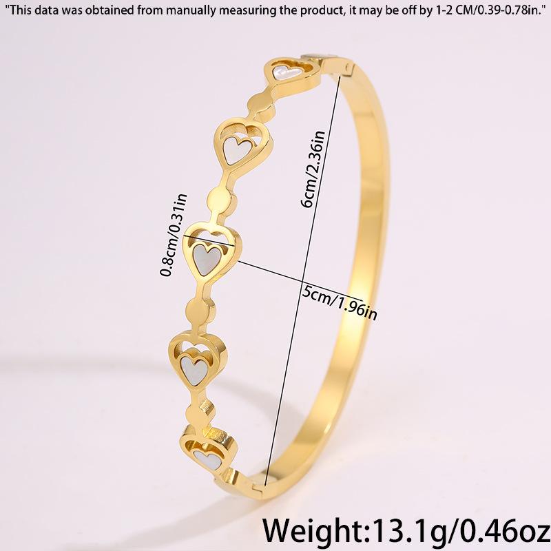 Titanium Steel  Hot-selling Hollow Love  Women's Light Luxury High-value Stainless Steel Fritillary Peach Heart 