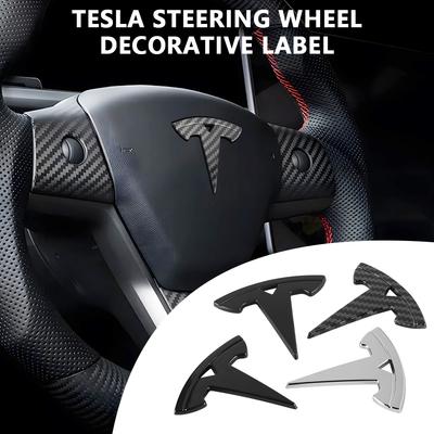 Car Steering Wheel Center Emblem Badge Sticker For Model 3 Model S X Y Roadster Invader Coil Mod WYE K80 SpaceX