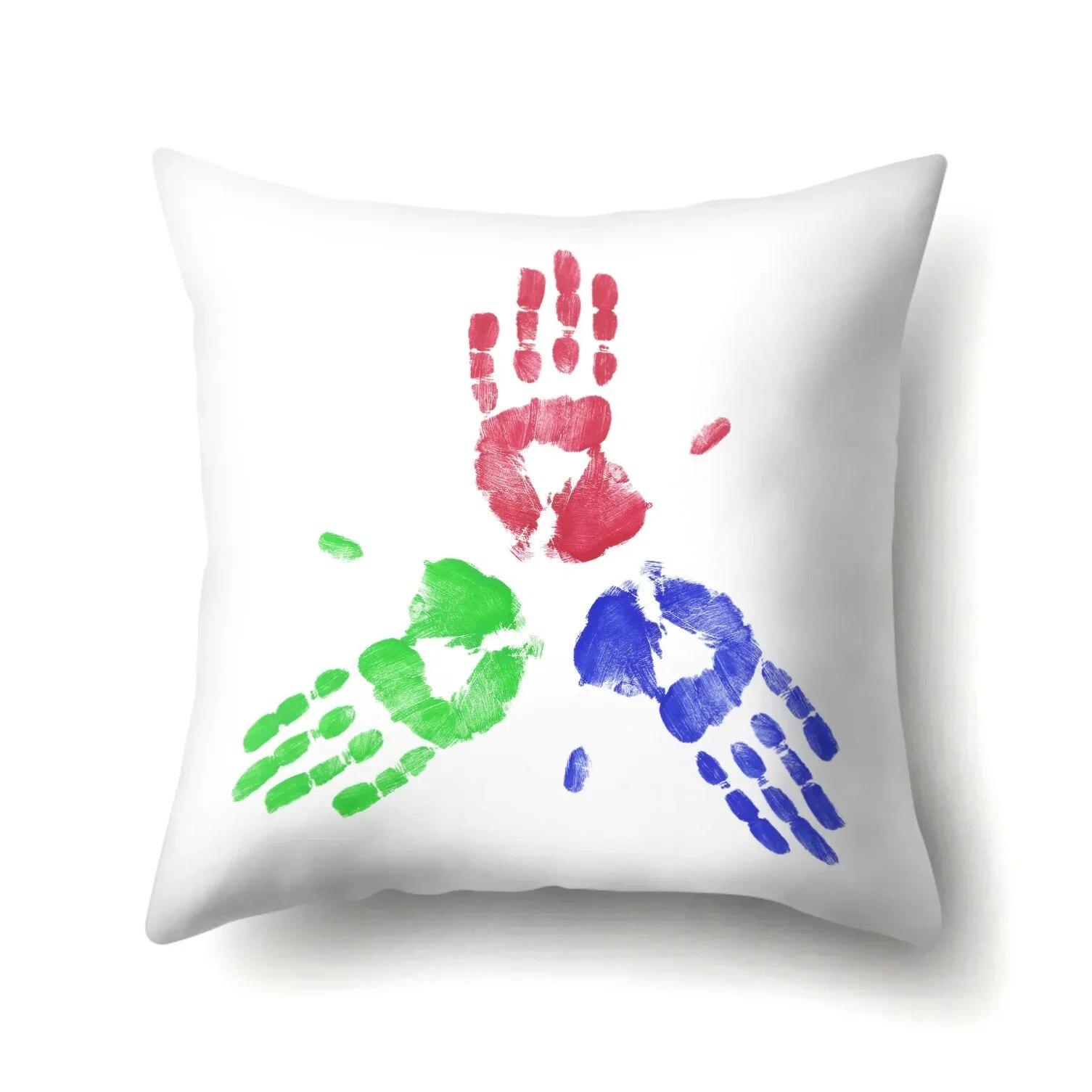 

Одинарная наволочка с отпечатком руки для офисного поясного дивана 40x40cm