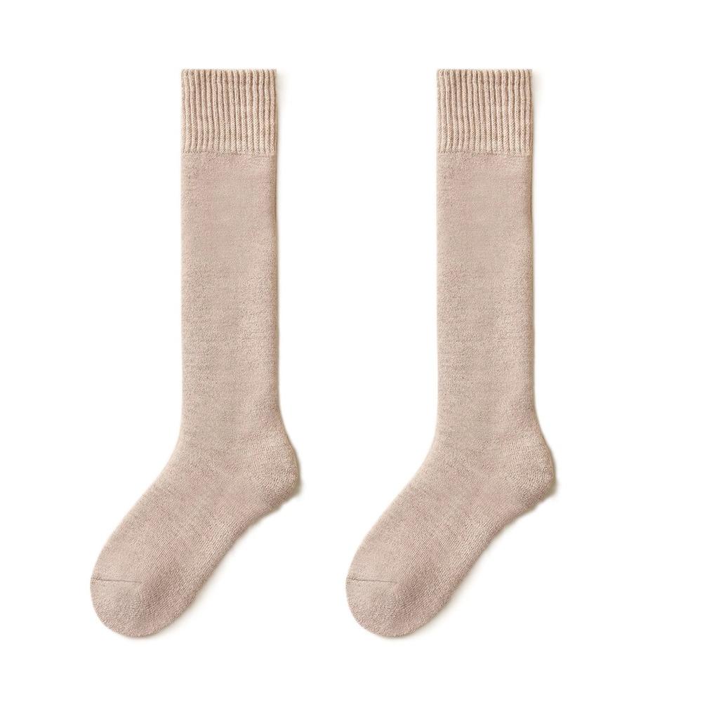 New Thickened Cashmere Calf Socks for Men Solid Color Warm Tools Winter Long Socks Cold-Resistant Calf Socks