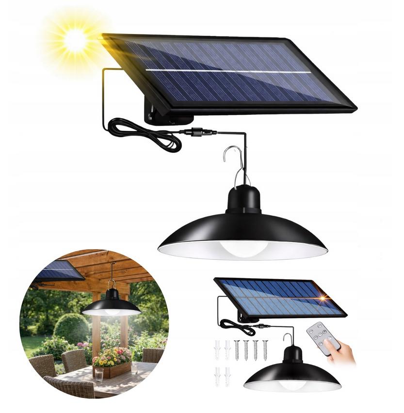 Solar-LED-Kronleuchter, Solar-Deckenleuchte, Dämmerungssensor