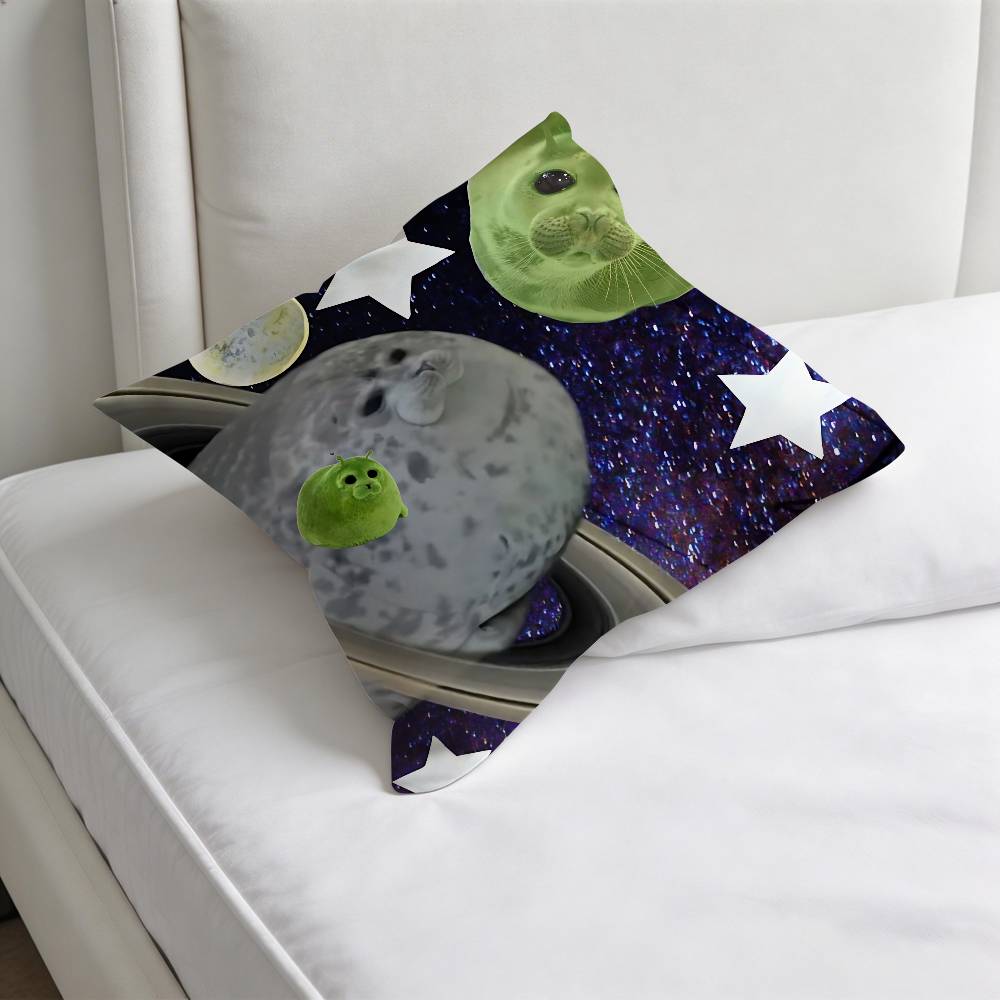 Seal Sea Cute MeMe Square Pillow Case Soft Decorative Throw Pillow Cover for Home Sofa Bed