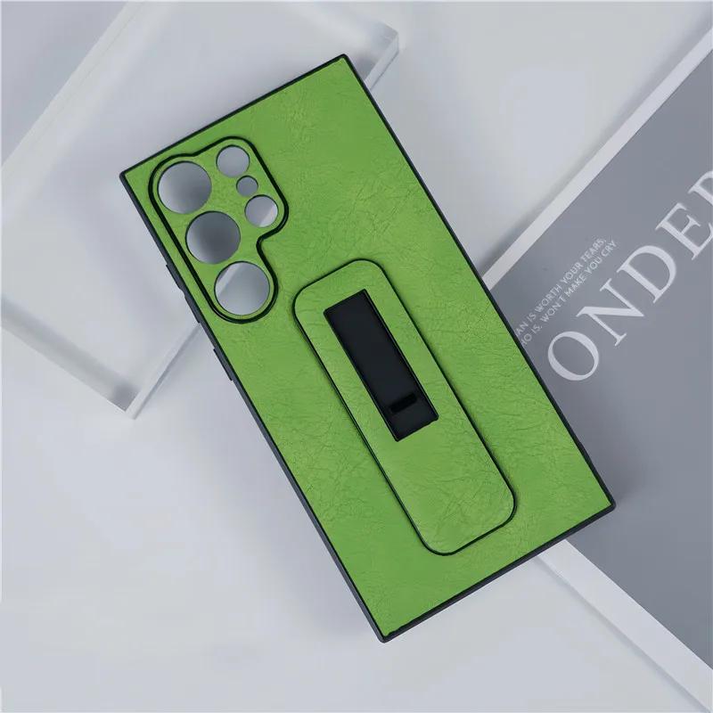 

Обложка из искусственной кожи с невидимым кронштейном для Samsung Galaxy S24 S23 S22 S21 Ultra Plus + Подставка-кольцо, подставка, чехол для телефона Galaxy S24 Ultra