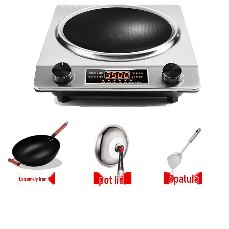 International 3500W Induction Cooker, 110V, EU/UK/US Standards, Commercial Flat and Concave Design