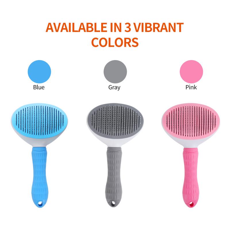 Automatic One-Click Pet Hair Removal Comb for Cats & Dogs