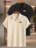 2pcs Print Pattern Men's Golf Polo, Short Sleeve Work T Shirts for Men Casual Comfortable Soft Knit Lapel Collar, Ideal for Daily Business Wear