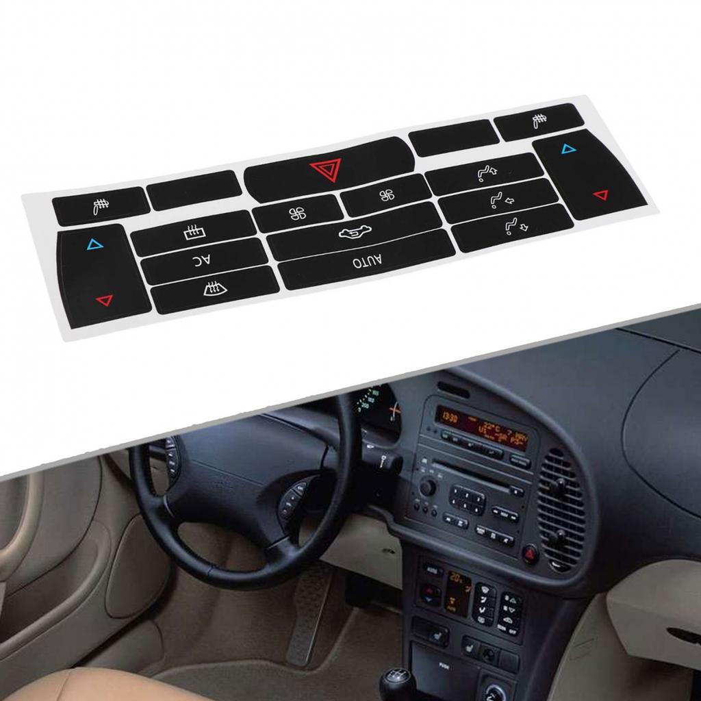 Black Overlay Climate Control Decals High Grade Material