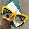 Fashion Cat Eye Color Blocked Presbyopia Glasses Simple Versatile Fashionable Polygonal UV Resistant Sunglasses Diopter To +4.0