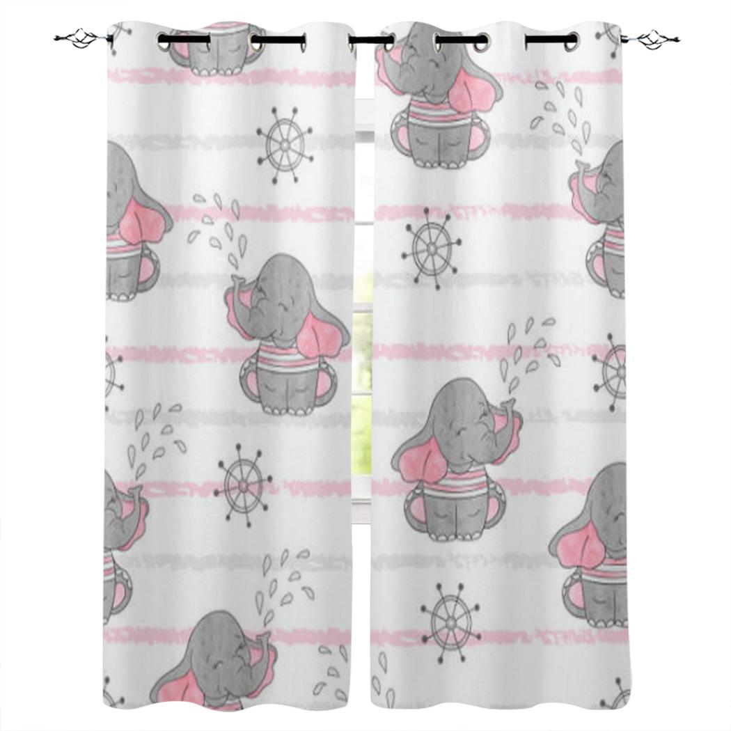 Милая занавеска на окно в виде бабочки в виде слоненка для гостиной — фото 12