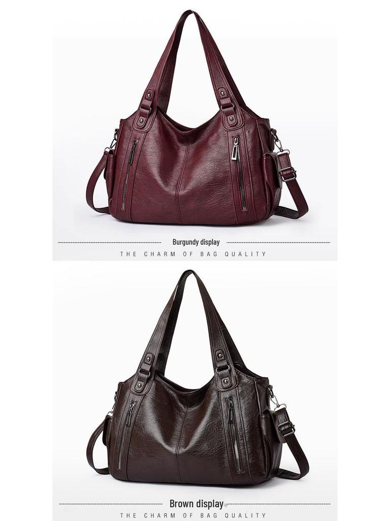 Women's Large Capacity Retro Tote and Crossbody Bag 2025 - Versatile, Textured, Single Shoulder Handbag