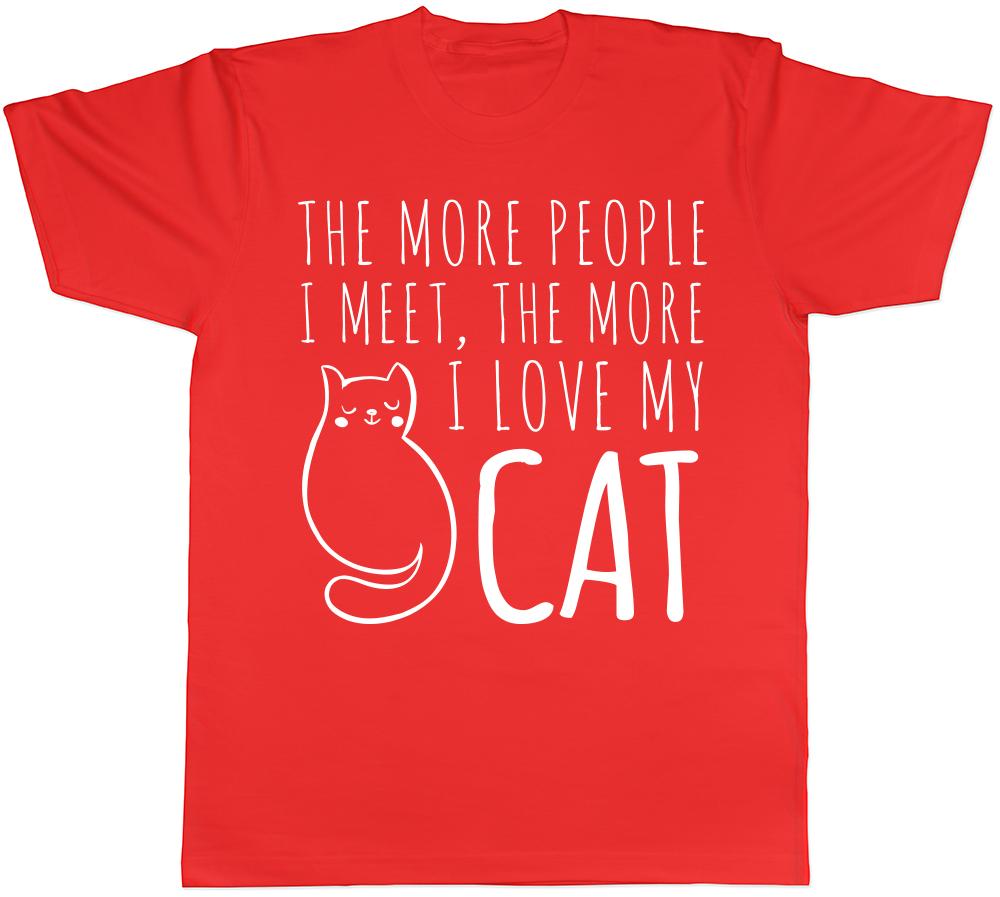 The More I Love My Cat Mens Womens Ladies TShirt Tee S