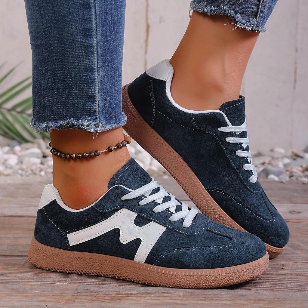 Women Sneakers Fashion Casual Flats Vulcanize Shoes Fashion Round Toe Lace Up Comfortable Flat Shoes for Women