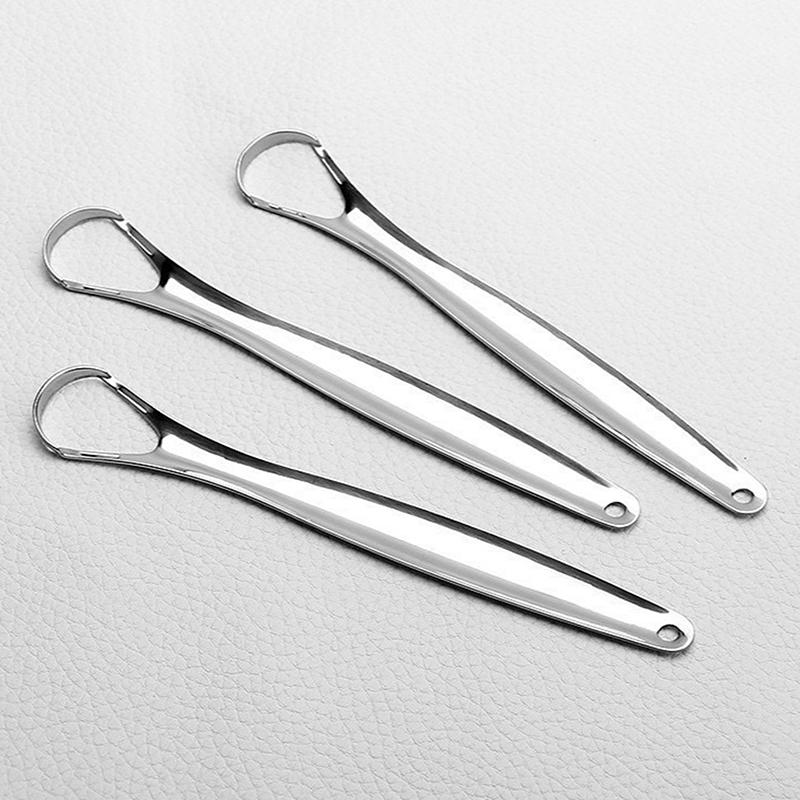 Stainless Steel Tongue Scrapers Tongues Cleaner For Adults Kids Portable Tongue Coating Remove Brush Personal Oral Hygiene Care