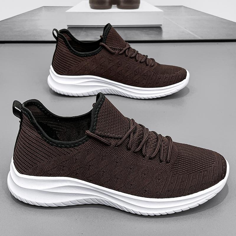 Fashion Women's Breathable Mesh Sneakers Flat Shoes One Foot Kick Outdoor Thick Soled Casual Hiking Anti Slip White Sports Shoes for Men