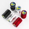 4 Stück/Los Aluminiumlegierung Schweden Flagge Emblem Auto Rad Reifen Ventilkappe Reifen Luftkappen Für Volvo V70 XC60 S60 V60 V40 Zubehör