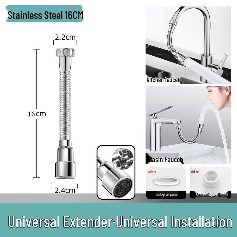 Universal Bendable Faucet Extender: Splash-Proof Aerator for Home Use