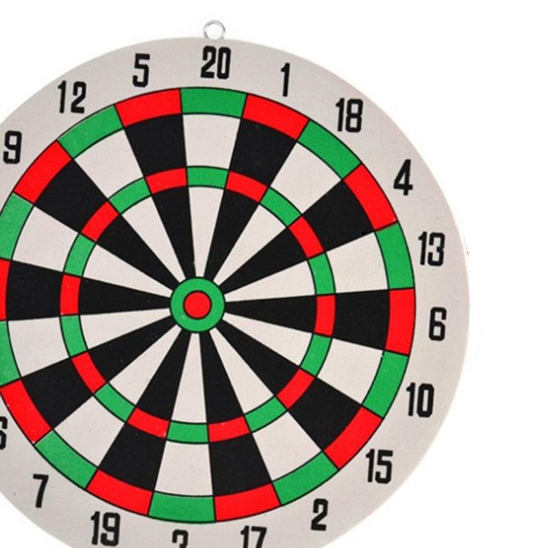 Dart Board Set with 2 Steel Tip Darts Double Side Staple-Free Dartboard Throwing Foam for Play Battle Game Party Supplie