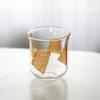 Tasse à café style japonais en verre borosilicaté à motif tortue, finition craquelée or, tasse à arôme de café, résistante à la chaleur, tasse à thé aux fleurs c